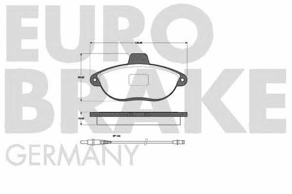 Eurobrake 5502221934 Тормозные колодки дисковые, комплект 5502221934: Отличная цена - Купить в Польше на 2407.PL!