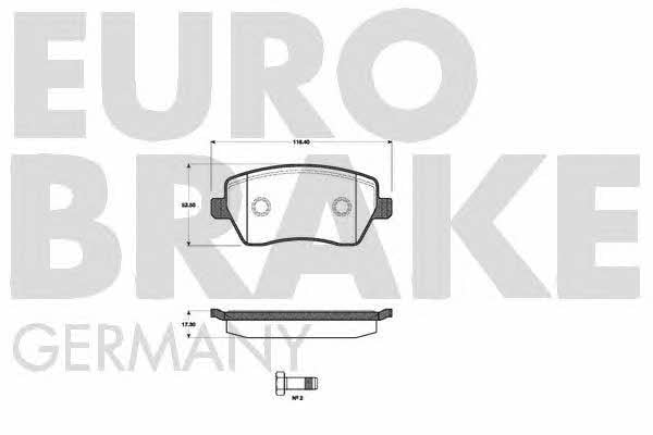 Eurobrake 5502222258 Brake Pad Set, disc brake 5502222258: Buy near me in Poland at 2407.PL - Good price!