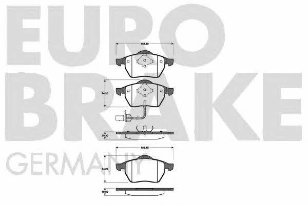 Eurobrake 5502222555 Brake Pad Set, disc brake 5502222555: Buy near me in Poland at 2407.PL - Good price!