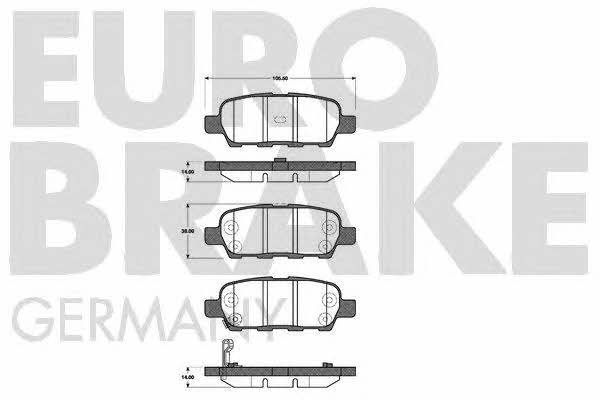 Eurobrake 5502222257 Brake Pad Set, disc brake 5502222257: Buy near me in Poland at 2407.PL - Good price!