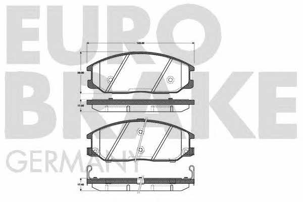 Eurobrake 5502223414 Brake Pad Set, disc brake 5502223414: Buy near me in Poland at 2407.PL - Good price!