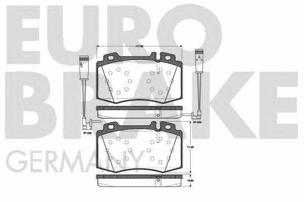 Eurobrake 5502223347 Brake Pad Set, disc brake 5502223347: Buy near me in Poland at 2407.PL - Good price!