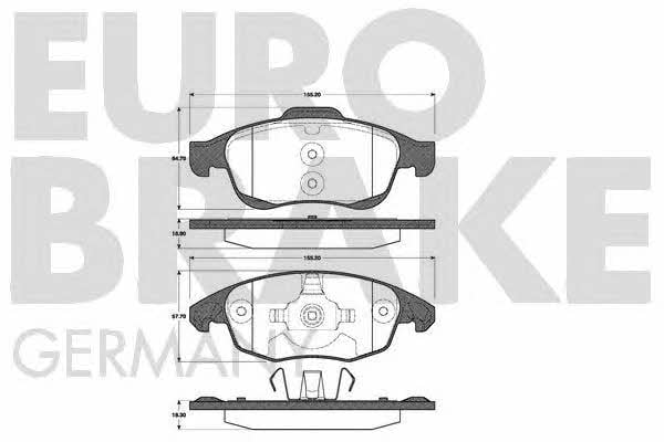 Eurobrake 5502221955 Brake Pad Set, disc brake 5502221955: Buy near me in Poland at 2407.PL - Good price!