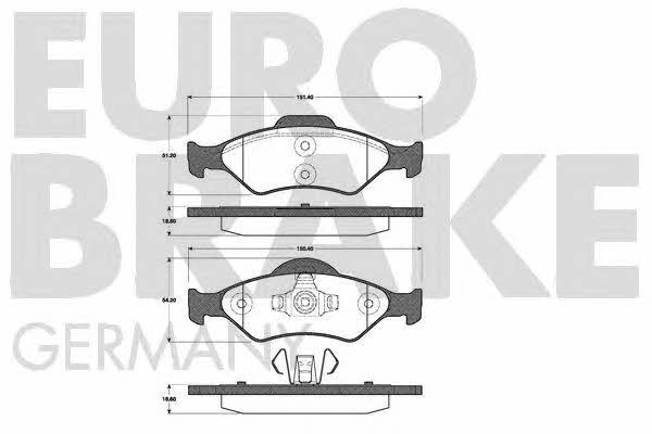 Eurobrake 5502222556 Brake Pad Set, disc brake 5502222556: Buy near me in Poland at 2407.PL - Good price!