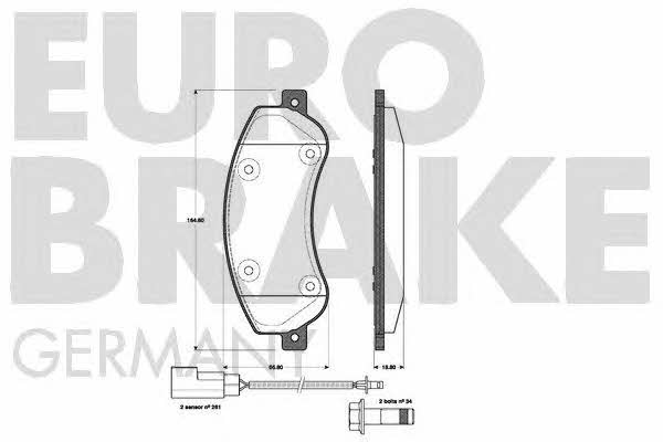 Eurobrake 5502222566 Brake Pad Set, disc brake 5502222566: Buy near me in Poland at 2407.PL - Good price!