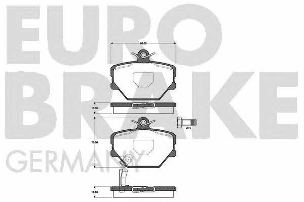 Eurobrake 5502223344 Brake Pad Set, disc brake 5502223344: Buy near me in Poland at 2407.PL - Good price!