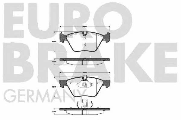 Eurobrake 5502221527 Тормозные колодки дисковые, комплект 5502221527: Отличная цена - Купить в Польше на 2407.PL!