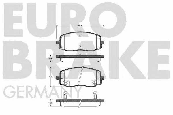 Eurobrake 5502223513 Тормозные колодки дисковые, комплект 5502223513: Отличная цена - Купить в Польше на 2407.PL!
