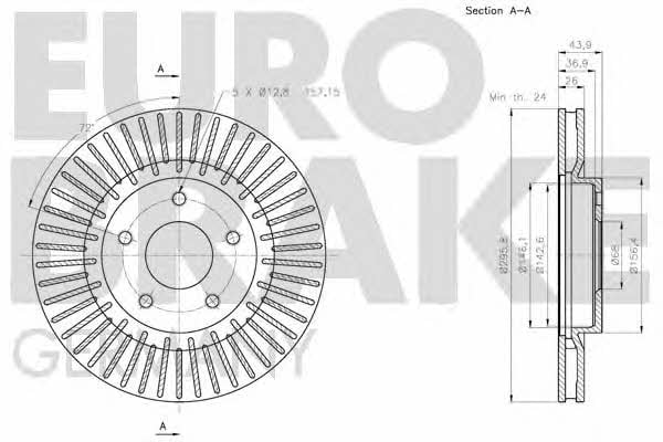 Eurobrake 5815202272 Диск гальмівний передній вентильований 5815202272: Приваблива ціна - Купити у Польщі на 2407.PL!
