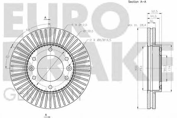 Eurobrake 5815203436 Front brake disc ventilated 5815203436: Buy near me at 2407.PL in Poland at an Affordable price!