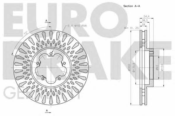 Eurobrake 5815202576 Wentylowana przednia tarcza hamulcowa 5815202576: Dobra cena w Polsce na 2407.PL - Kup Teraz!
