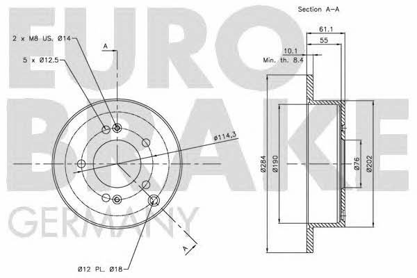 Eurobrake 5815203414 Bremsscheibe 5815203414: Kaufen Sie zu einem guten Preis in Polen bei 2407.PL!