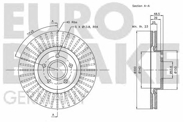 Eurobrake 5815204849 Тормозной диск передний вентилируемый 5815204849: Отличная цена - Купить в Польше на 2407.PL!