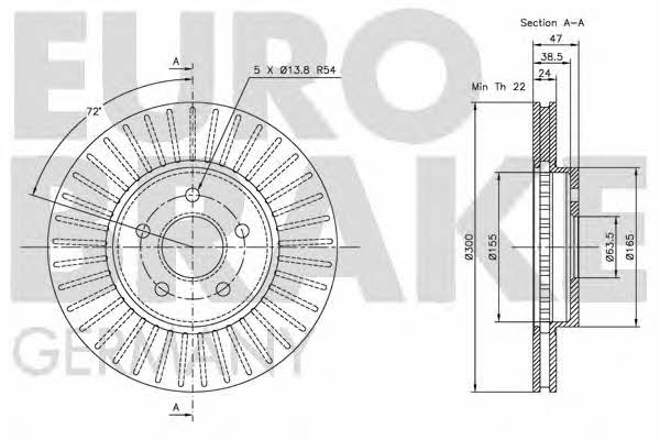 Eurobrake 5815202550 Тормозной диск передний вентилируемый 5815202550: Отличная цена - Купить в Польше на 2407.PL!