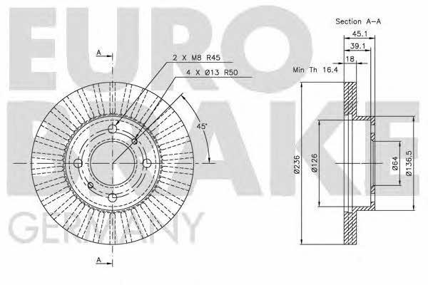 Eurobrake 5815203021 Тормозной диск передний вентилируемый 5815203021: Отличная цена - Купить в Польше на 2407.PL!