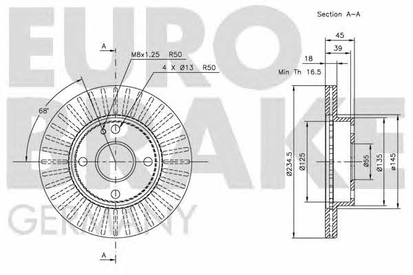 Eurobrake 5815203223 Тормозной диск передний вентилируемый 5815203223: Отличная цена - Купить в Польше на 2407.PL!