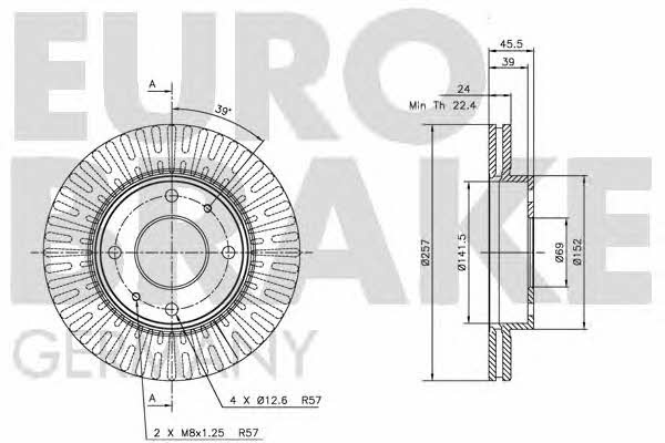 Eurobrake 5815203411 Тормозной диск передний вентилируемый 5815203411: Купить в Польше - Отличная цена на 2407.PL!
