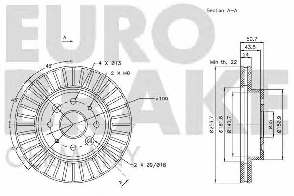 Eurobrake 5815203516 Тормозной диск передний вентилируемый 5815203516: Отличная цена - Купить в Польше на 2407.PL!