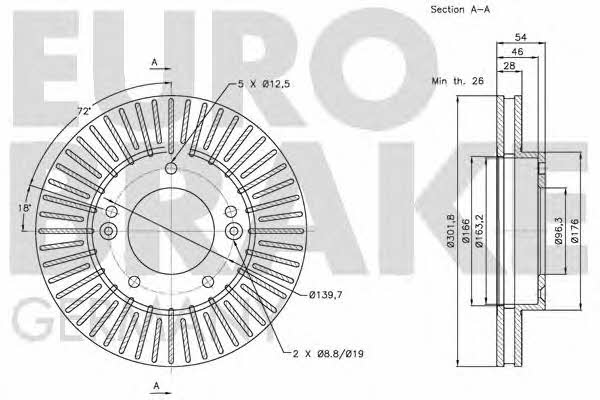 Eurobrake 5815203519 Тормозной диск передний вентилируемый 5815203519: Отличная цена - Купить в Польше на 2407.PL!