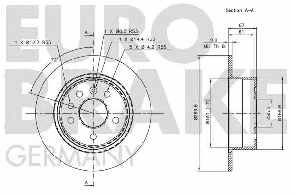 Eurobrake 5815203610 Brake disc 5815203610: Buy near me in Poland at 2407.PL - Good price!