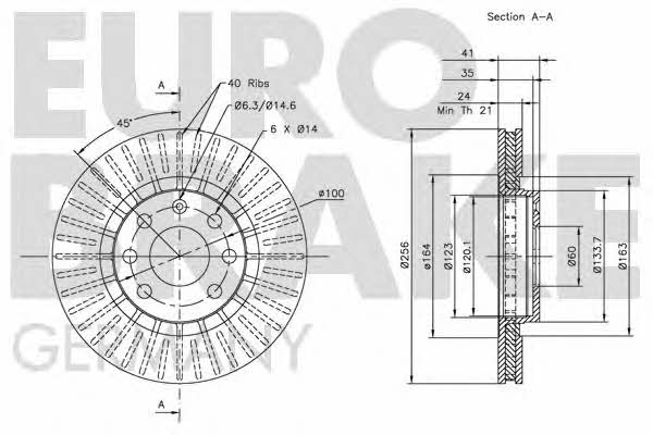 Eurobrake 5815203613 Тормозной диск передний вентилируемый 5815203613: Отличная цена - Купить в Польше на 2407.PL!