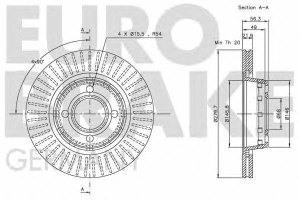 Eurobrake 5815204740 Wentylowana przednia tarcza hamulcowa 5815204740: Dobra cena w Polsce na 2407.PL - Kup Teraz!