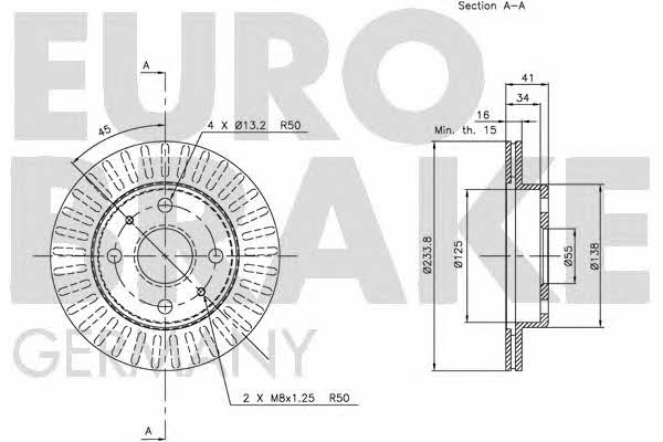 Eurobrake 5815205111 Тормозной диск передний вентилируемый 5815205111: Отличная цена - Купить в Польше на 2407.PL!