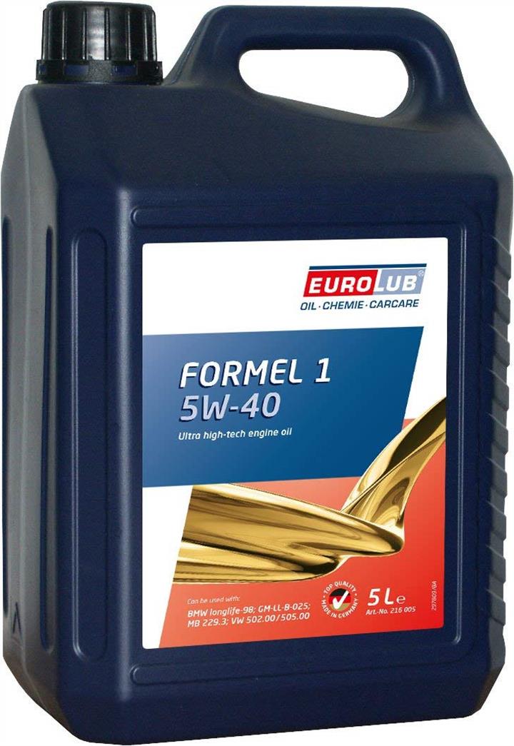 Eurolub 216005 Engine oil Eurolub Formel 1 5W-40, 5L 216005: Buy near me at 2407.PL in Poland at an Affordable price!