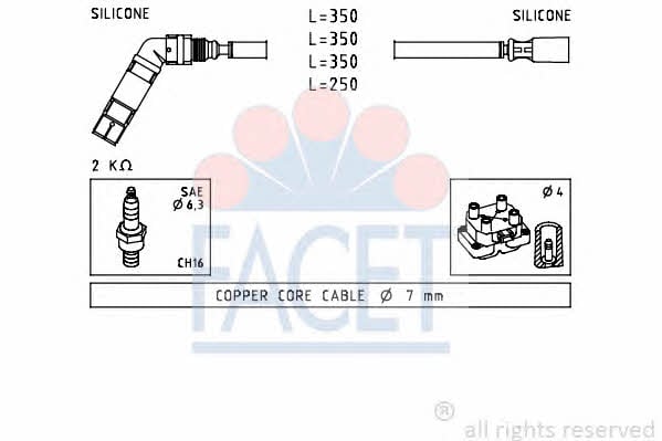 Facet 4.7232 Ignition cable kit 47232: Buy near me in Poland at 2407.PL - Good price!