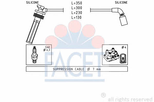 Facet 4.7249 Ignition cable kit 47249: Buy near me in Poland at 2407.PL - Good price!