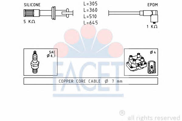 Facet 4.8700 Zündkabel kit 48700: Kaufen Sie zu einem guten Preis in Polen bei 2407.PL!