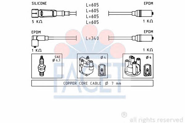 Facet 4.8768 Ignition cable kit 48768: Buy near me in Poland at 2407.PL - Good price!
