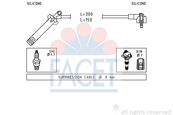 Facet 4.9145 Ignition cable kit 49145: Buy near me in Poland at 2407.PL - Good price!