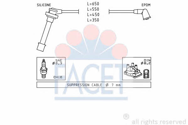 Facet 4.9399 Ignition cable kit 49399: Buy near me in Poland at 2407.PL - Good price!