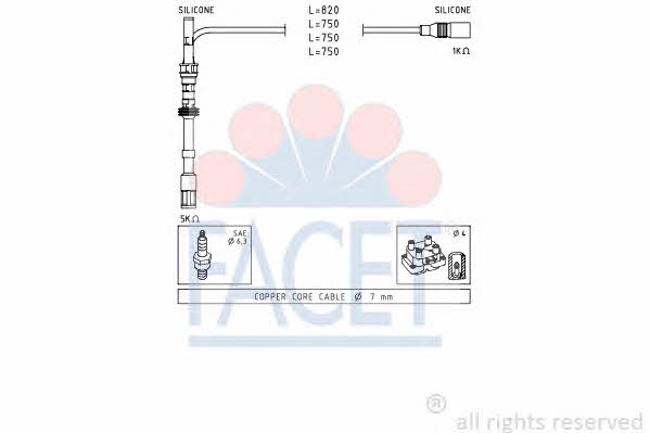 Facet 4.9489 Ignition cable kit 49489: Buy near me in Poland at 2407.PL - Good price!