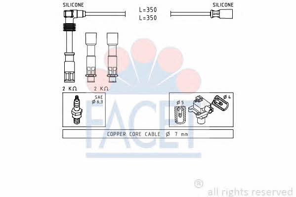 Facet 4.9491 Ignition cable kit 49491: Buy near me in Poland at 2407.PL - Good price!