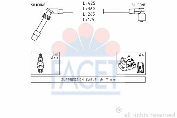Facet 4.9531 Ignition cable kit 49531: Buy near me in Poland at 2407.PL - Good price!