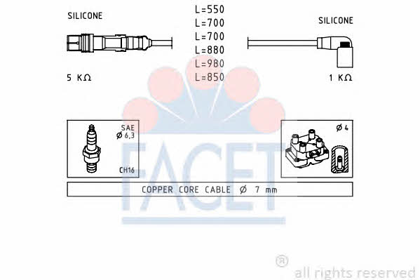 Facet 4.9605 Zündkabel kit 49605: Kaufen Sie zu einem guten Preis in Polen bei 2407.PL!