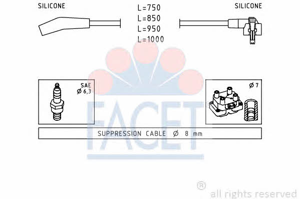 Facet 4.9639 Ignition cable kit 49639: Buy near me in Poland at 2407.PL - Good price!