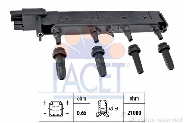 Facet 9.6308 Ignition coil 96308: Buy near me in Poland at 2407.PL - Good price!