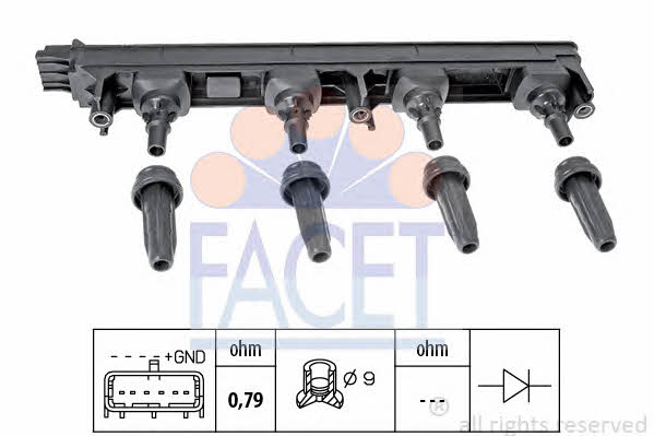 Facet 9.6376 Ignition coil 96376: Buy near me in Poland at 2407.PL - Good price!