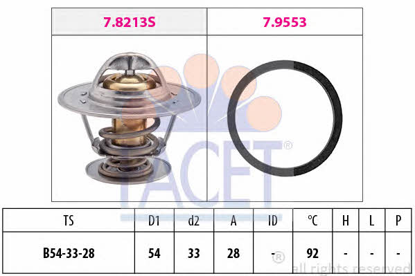 Facet 7.8213 Thermostat, coolant 78213: Buy near me at 2407.PL in Poland at an Affordable price!
