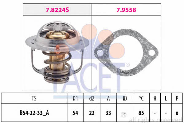 Facet 7.8224 Thermostat, coolant 78224: Buy near me in Poland at 2407.PL - Good price!