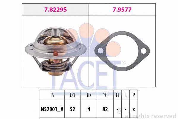 Facet 7.8244 Thermostat, coolant 78244: Buy near me in Poland at 2407.PL - Good price!