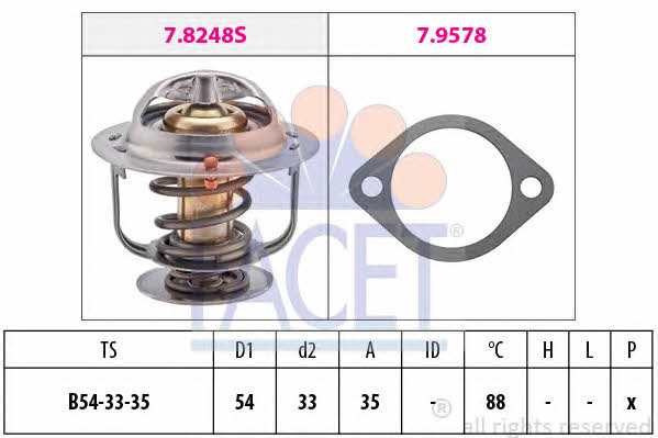 Facet 7.8248 Thermostat, coolant 78248: Buy near me at 2407.PL in Poland at an Affordable price!