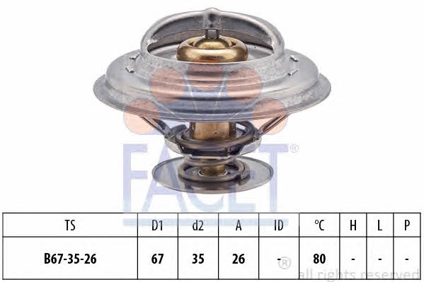 Facet 7.8254S Thermostat, coolant 78254S: Buy near me in Poland at 2407.PL - Good price!