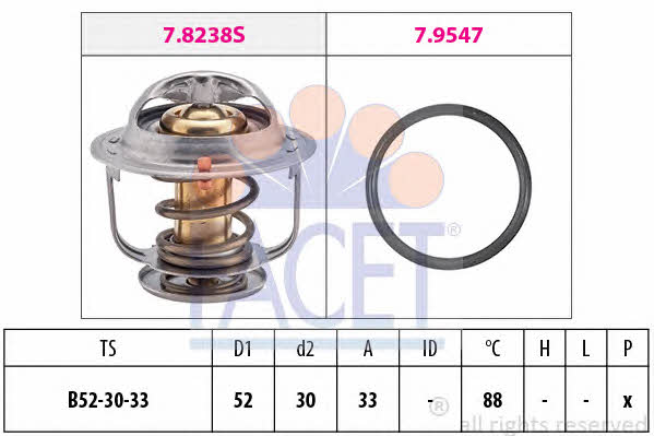 Facet 7.8269 Thermostat, coolant 78269: Buy near me in Poland at 2407.PL - Good price!