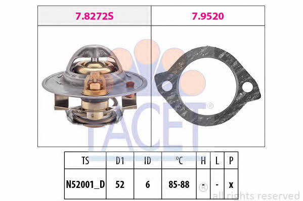 Facet 7.8272 Thermostat, coolant 78272: Buy near me in Poland at 2407.PL - Good price!