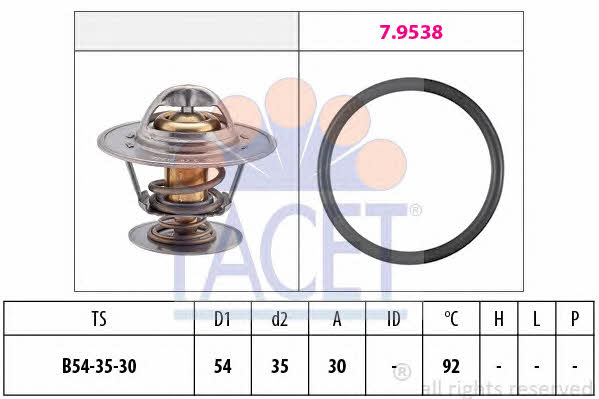 Facet 7.8279 Thermostat, coolant 78279: Buy near me in Poland at 2407.PL - Good price!
