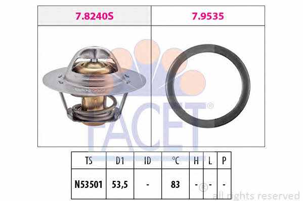 Facet 7.8293 Thermostat, coolant 78293: Buy near me in Poland at 2407.PL - Good price!